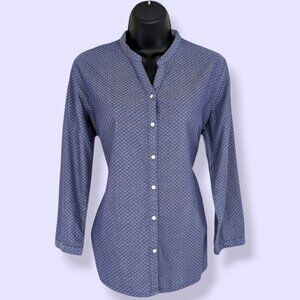 Arrow Blue & White Tunic-Style Blouse
